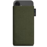 Adore June Classic Vert-Olive Housse de Protection Compatible avec iPhone 16 2024, Pochette Établie Résistant Textile avec Affichage Nettoyage Effet