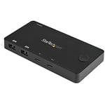 StarTech.com 2 Port USB C KVM Switch - 4K 60Hz HDMI - Compact Dual Port UHD USB Type C Desktop Mini KVM Switch with USB C Cables - Bus Powered - MacBook iPad Pro ThinkPad IdeaPad EliteBook (SV211HDUC)