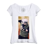 T-Shirt Femme Col Echancré Hatake Sharingan Kakashi Manga Naruto Ninja