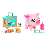 Little Live Pets 26410 Soft, Interactive Mama Guinea Pig and her Hutch & My Pet Pig | Soft and Jiggly Interactive Toy Pig That Walks, Dances and Nuzzles. 20+ Sounds & Reactions. Batteries Included.