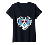 Womens Polar Bears Are My Valentine Cute Polar Bear Valentines Day V-Neck T-Shirt