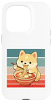 Coque pour iPhone 15 Pro Dessin animé chien ramen nouilles baguettes boules de