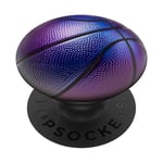 Basketball Ballon Basket-Ball Sports Violet Bleu PopSockets PopGrip Interchangeable