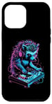 Coque pour iPhone 15 Plus Cute Hedgehog DJ Colorful DJ Hérisson Mixeur de musique