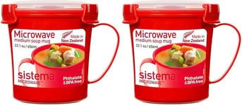 Sistema Microwave Soup Mug | 656 ml Microwave Food Container with Steam-Release