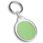 Keyring Circle - Lime Green Science Atom Print Chemistry Physics  #45567