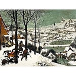 Fine Art Prints Pieter Bruegel The Elder Hunters In The Snow Winter Art Print Canvas Premium Wall Decor Poster Mural,16 x 12 inches