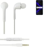Earphones pour Huawei Honor Play 4 Pro in ear headset stereo blanc
