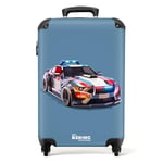 NoBoringSuitcases.com Valise Enfant, Valise Cabine, Valise Enfant Garcon, Bagages Enfant, Valise Enfant Roulette, Valise Pour Enfant, Valise Garcon, Valise Cabine 55x35x25cm (Voiture de police - Bleu)