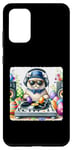 Coque pour Galaxy S20+ Cat As DJ Mixing Tracks With Holiday Eggs As Records. Pâques