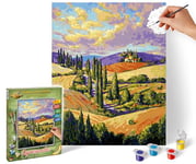 Schipper 609240911 Peinture par numéros - Vue de Cyprès - Photos Peinture pour Adultes - Pinceaux et Peintures Acryliques - 24 x 30 cm