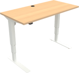 VersaStand, To-bens hæve-/sænkebord, firkantet, natur/hvid, H122x120x60 cm, bøg