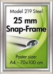 Alu Plakatramme, Snap-frame, 70 x 100 cm, Stållook