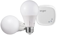 Sengled Element Classic Smart E27 Base, Dimmable LED Light Soft White 2700K 60W Equivalent, Starter Kit (2 A60 Bulbs + hub), Works with Alexa and Google Assistant