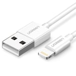 Ugreen USB-A till Lightning MFI-kabel, 2,4A, 2m - vit