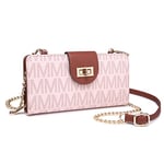 MKP COLLECTION Petit Sac à bandoulière Tendance pour Femme avec Fermeture éclair pour téléphone Portable, Porte-Monnaie et Sacs à Main, Porte-Carte de crédit avec Sangle de chaîne, Rose, S, Sac à