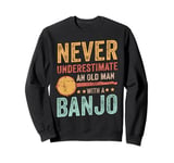 Old Man With A Banjo Player Music Playing Lover Musician Sweatshirt