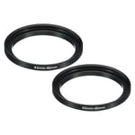 43mm-46mm Metal Step Up Ring, 2 Pcs Camera Lens Filter Adapter Ring Black