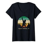 Womens Black Kettle OK Sasquatch Peace Sign Bigfoot Design V-Neck T-Shirt