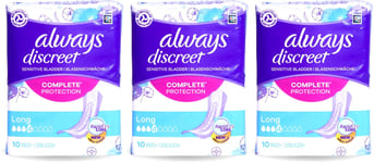 Always Discreet Pads Long 10 pack X 3