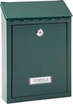 Civic E5723-C Boîte aux Lettres Individuelle en Acier Taille S (Courrier Format A5) Petite Boîte aux Lettres Boîte aux Lettres Murale Facile à Installer Vert