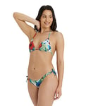 arena Bikini Allover Triangle pour Femme, Haut en Forme de Triangle avec Bonnets Amovibles, Tissu Extensible à Séchage Rapide, Haut et Bas avec Attaches sur les Côtés