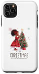 Coque pour iPhone 11 Pro Max Fille noire magique à la peau brune, mélanine, sœur de Noël