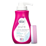 VEET PURE - Crème Dépilatoire Sous la Douche Corps & Jambes - Peaux Sensibles - Sans Odeur d'Amoniaque - 400ml