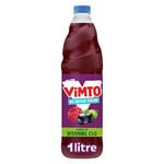 Vimto Real Fruit Squash Original No Added Sugar Mixed Fruit Juice Cordial Drink, Blackcurrant, Grape & Raspberry, 1 Litre Bottle