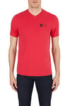 Armani Exchange Men's v Neck Small Box Logo tee T-Shirt, Lipstick Red, XXL