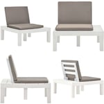 Chaise de salon de jardin avec coussin Plastique Blanc - chaise de salon de jardin - chaises de salon de jardin - Home & Living - Blanc