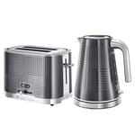 Russell Hobbs Geo Textured 1.7L Jug Kettle & 2 Slice Toaster Stainless Steel Set