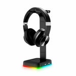 Havit Support De Casque Rgb Dual Balance Avec 2 Ports Usb, Support De Casque De Bureau Durable Pour Casque De Jeu Pour Accessoires De Casque Pc Gamer, Noir (Th650)