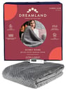 Dreamland Hurry Home Heated Throw – Grey Quilted Herringbone - Deluxe Velvet Electric Blanket Perfect for bed and Sofa, Fast Heating, Machine Washable, Detachable Control, Timer, 160x120cm