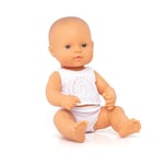 Miniland Dolls 31352 Poupée bébé caucasien pour Fille de 32 cm en Vinyle Doux. Présenté avec sous-vêtements dans Une boîte Cadeau