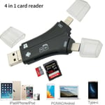 For Iphone Imac Ipad Usb Otg To Usb 2.0 Adapter Sd & Micro Sd Card Reader Uk