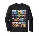 Back To School Funny Teacher We Are Like a Box of Crayons Long Sleeve T-Shirt