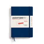 LEUCHTTURM1917 370496 Agenda Semainier & Carnet Medium (A5) 2025, Bleu Marine, Allemand