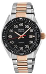 Gevril Mens Ascari Swiss Automatic Sellita SW200 Top ring in Black Forged Carbon Watch - Rose Gold - One Size