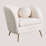 Fauteuil en Chenille Clovys Sklum Blanc