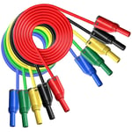 pièces fiche banane fils de test en silicone 4mm entièrement isolé sécurité enveloppé fiche banane empilable cable d'extension de fil souple pour