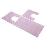 Sophie Maison Poppy Set de Tapis de Bain, 100 % Microfibre, Rose, 45 x 75 + 45 x 4