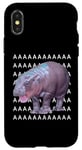 Coque pour iPhone X/XS Moo Deng Bébé Hippopotame