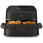 Airfryer Philips Série 1000 Double Tiroir avec Séparateur Amovible - 7,1L, Technologie RapidAir, 10 Modes de Cuisson, 90% de Matières Grasses en Moins, Design Compact, HomeID (NA154/00)