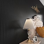 Livelynine Papier Adhesif pour Meuble Noir Texturé Effet Rattan Webbing Rouleau Adhesif pour Meuble Cuisine Armoire Papier Peint Adhesif Mural Salle de Bain Noir Rouleau Adhesif pour Meuble 40CMx2M