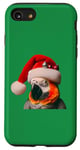 Coque pour iPhone SE (2020) / 7 / 8 Perroquet gris avec bonnet de Père Noël pour amoureux des propriétaires d'oiseaux