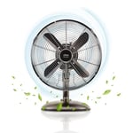 UFESA Michigan Mini ventilateur de Table Oscillant, 40W, 3 Vitesses, 4 Pales 30cm, Design Métallique, Argent