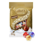 Lindt Lindor Christmas Assorted Chocolate Mini Truffles Bag, Contains Truffles with a smooth melting filling, 80g