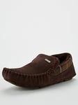 Barbour Monty Slippers - Brown, Brown Suede, Size 8, Men