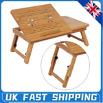 Folding Laptop Bed Tray Table Portable Lap Desk Notebook Breakfast Stand Bamboo